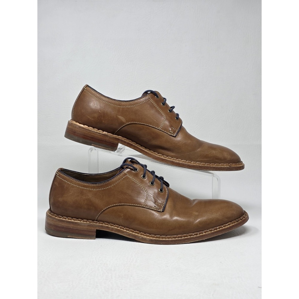 Johnston & Murphy Shoes Mens Size 10.5M Brown Leather Plain Toe Derby 27-1180 - Picture 2 of 11